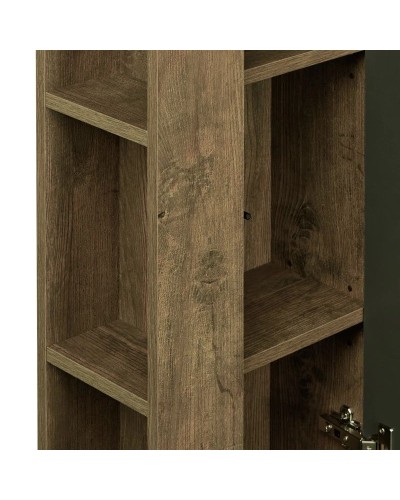 Шкаф одностворчатый подвесной 35х85 см дуб кантри/антрацит R Акватон Терра 1A247503TEKA0