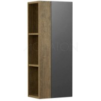 Шкаф одностворчатый подвесной 35х85 см дуб кантри/антрацит R Акватон Терра 1A247503TEKA0