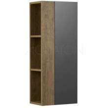 Шкаф одностворчатый подвесной 35х85 см дуб кантри/антрацит R Акватон Терра 1A247503TEKA0