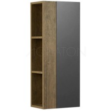 Шкаф одностворчатый подвесной 35х85 см дуб кантри/антрацит R Акватон Терра 1A247503TEKA0