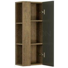 Шкаф одностворчатый подвесной 35х85 см дуб кантри/антрацит R Акватон Терра 1A247503TEKA0