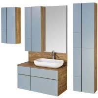 Шкаф двустворчатый подвесной 43х86,4 см дуб рустикальный/фьорд Акватон Мишель 1A243903MIX30