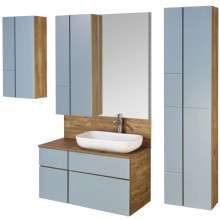 Шкаф двустворчатый подвесной 43х86,4 см дуб рустикальный/фьорд Акватон Мишель 1A243903MIX30