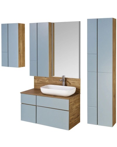 Шкаф двустворчатый подвесной 43х86,4 см дуб рустикальный/фьорд Акватон Мишель 1A243903MIX30