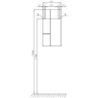 Шкаф двустворчатый подвесной 43х86,4 см дуб рустикальный/фьорд Акватон Мишель 1A243903MIX30