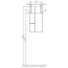 Шкаф двустворчатый подвесной 43х86,4 см дуб рустикальный/фьорд Акватон Мишель 1A243903MIX30