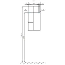 Шкаф двустворчатый подвесной 43х86,4 см дуб рустикальный/фьорд Акватон Мишель 1A243903MIX30