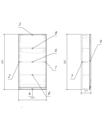 Шкаф подвесной белый глянец Cersanit Moduo SW-MOD40/Wh