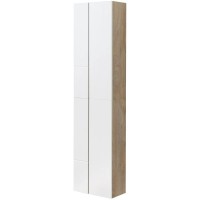 Шкаф двустворчатый подвесной 43х86,4 см дуб эндгрейн/белый матовый Акватон Мишель 1A243903MIX40