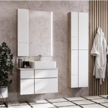 Шкаф двустворчатый подвесной 43х86,4 см дуб эндгрейн/белый матовый Акватон Мишель 1A243903MIX40