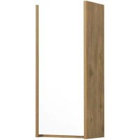 Шкаф одностворчатый подвесной 35х80 см белый глянец/дуб рустикальный Акватон Сканди 1A255003SDZ90