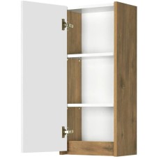 Шкаф одностворчатый подвесной 35х80 см белый глянец/дуб рустикальный Акватон Сканди 1A255003SDZ90