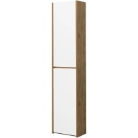 Шкаф одностворчатый подвесной 35х80 см белый глянец/дуб рустикальный Акватон Сканди 1A255003SDZ90