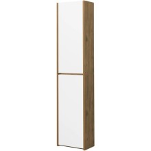 Шкаф одностворчатый подвесной 35х80 см белый глянец/дуб рустикальный Акватон Сканди 1A255003SDZ90