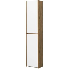 Шкаф одностворчатый подвесной 35х80 см белый глянец/дуб рустикальный Акватон Сканди 1A255003SDZ90