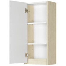 Шкаф одностворчатый подвесной 35х80 см белый глянец/дуб верона Акватон Сканди 1A255003SDB20