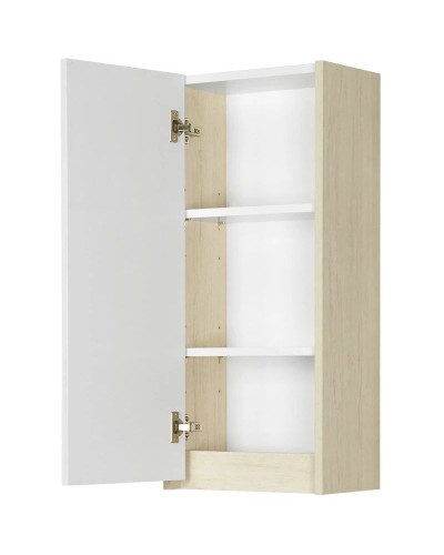 Шкаф одностворчатый подвесной 35х80 см белый глянец/дуб верона Акватон Сканди 1A255003SDB20