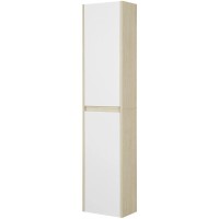 Шкаф одностворчатый подвесной 35х80 см белый глянец/дуб верона Акватон Сканди 1A255003SDB20