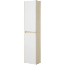 Шкаф одностворчатый подвесной 35х80 см белый глянец/дуб верона Акватон Сканди 1A255003SDB20