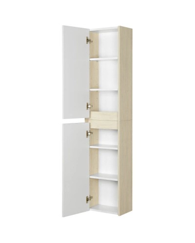 Шкаф одностворчатый подвесной 35х80 см белый глянец/дуб верона Акватон Сканди 1A255003SDB20