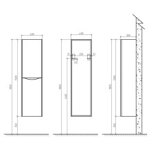 Шкаф подвесной, правосторонний BelBagno ANCONA-N-1500-2A-SC-WO-R