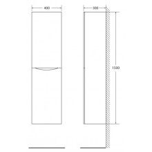 Шкаф подвесной, с двумя распашными дверцами BelBagno FLY-MARINO-1500-2A-SC-PT-P-L