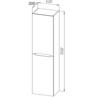 Шкаф подвесной, левосторонний BelBagno ETNA-1500-2A-SC-RC-P-L