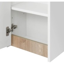 Шкаф одностворчатый 35х80 см белый глянец/дуб эндгрейн L/R Акватон Марти 1A270203MY010