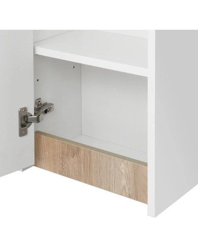 Шкаф одностворчатый 35х80 см белый глянец/дуб эндгрейн L/R Акватон Марти 1A270203MY010