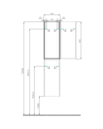 Шкаф одностворчатый 35х80 см белый глянец/дуб эндгрейн L/R Акватон Марти 1A270203MY010