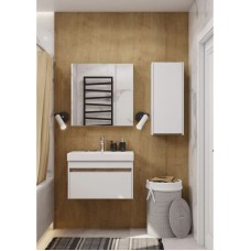 Шкаф одностворчатый 35х80 см белый глянец/дуб эндгрейн L/R Акватон Марти 1A270203MY010