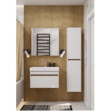 Шкаф одностворчатый 35х80 см белый глянец/дуб эндгрейн L/R Акватон Марти 1A270203MY010