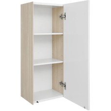 Шкаф одностворчатый 34,6х85 см белый глянец/ясень шимо L/R Акватон Асти 1A262903AX010