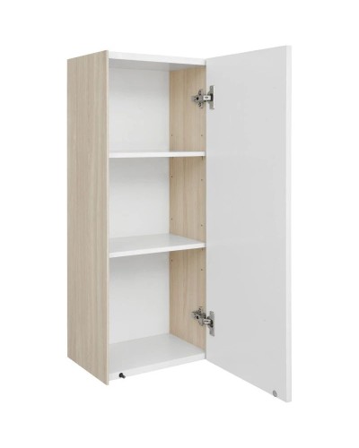 Шкаф одностворчатый 34,6х85 см белый глянец/ясень шимо L/R Акватон Асти 1A262903AX010