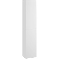 Шкаф одностворчатый 34,6х85 см белый глянец/белый матовый L/R Акватон Асти 1A262903AX2B0