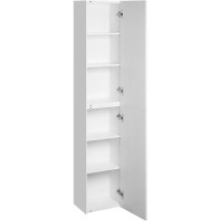 Шкаф одностворчатый 34,6х85 см белый глянец/белый матовый L/R Акватон Асти 1A262903AX2B0