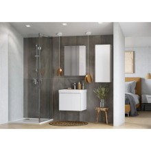 Шкаф одностворчатый 34,6х85 см белый глянец/белый матовый L/R Акватон Асти 1A262903AX2B0