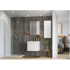 Шкаф одностворчатый 34,6х85 см белый глянец/белый матовый L/R Акватон Асти 1A262903AX2B0