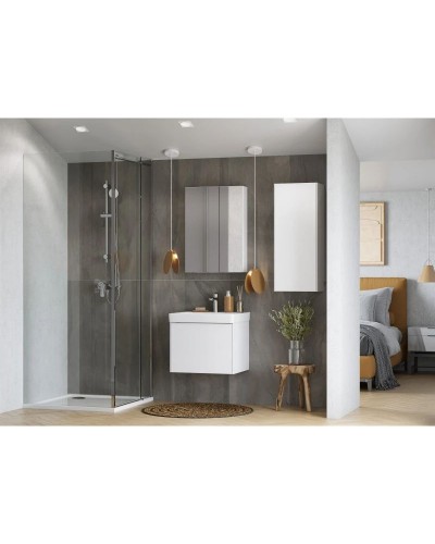 Шкаф одностворчатый 34,6х85 см белый глянец/белый матовый L/R Акватон Асти 1A262903AX2B0