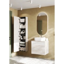 Шкаф одностворчатый 30х70 светло-серый L/R Акватон Марбл 1A276403MH8A0