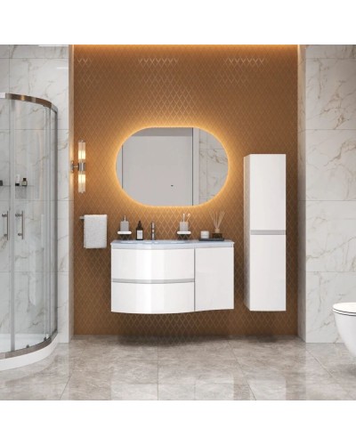 Шкаф одностворчатый 34х55 Bianco Lucido R Cezares Vague 44222