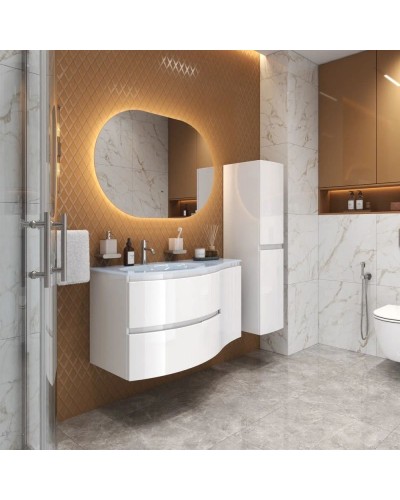 Шкаф одностворчатый 34х55 Bianco Lucido R Cezares Vague 44222