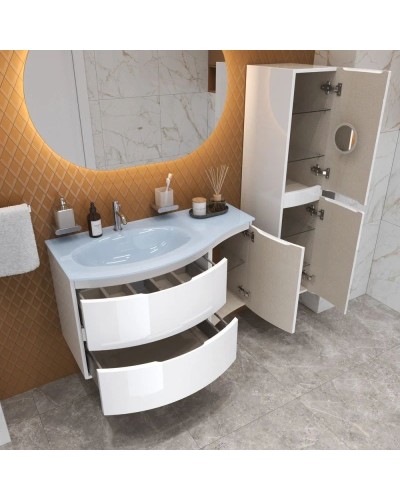 Шкаф одностворчатый 34х55 Bianco Lucido R Cezares Vague 44222