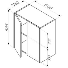 Шкаф двустворчатый 60х68,5 см белый глянец Am.Pm Func M8FCH0602WG