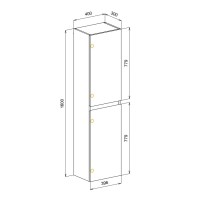Шкаф подвесной с двумя распашными дверцами с двумя полками CEZARES MOLVENO-1600-2A-SC-RRIV