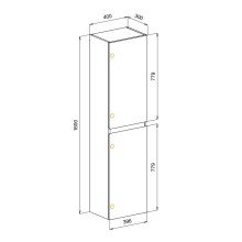 Шкаф подвесной с двумя распашными дверцами с двумя полками CEZARES MOLVENO-1600-2A-SC-RRIV