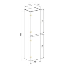 Шкаф подвесной с двумя распашными дверцами с двумя полками CEZARES MOLVENO-1600-2A-SC-RRIV