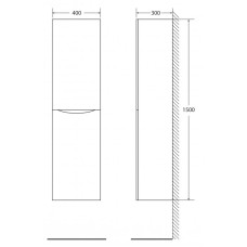 Шкаф подвесной, с двумя распашными дверцами BelBagno FLY-MARINO-1500-2A-SC-PT-P-R