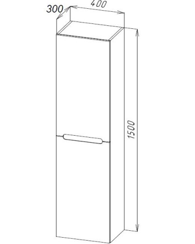 Шкаф подвесной, левосторонний BelBagno ETNA-1500-2A-SC-RG-P-L