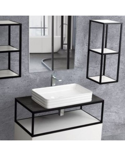 Полка Cezares Cadro 30 CADRO-30/30/80-2C-SO-MET-ST Черная матовая